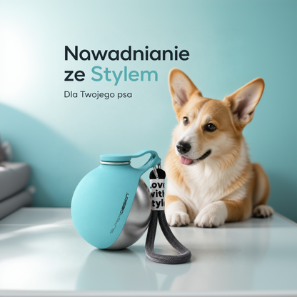 Trovi™ Przenośna Butelka na Wodę dla Psa z Miseczką — 300 ml