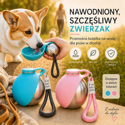 Trovi™ Przenośna Butelka na Wodę dla Psa z Miseczką — 300 ml