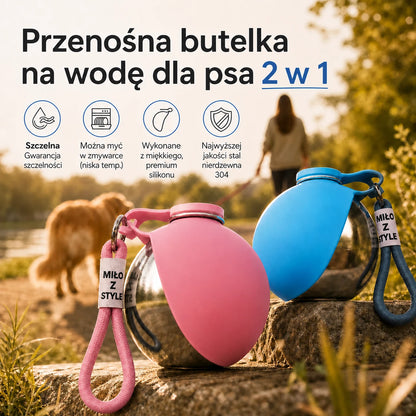Trovi™ Przenośna Butelka na Wodę dla Psa z Miseczką — 300 ml